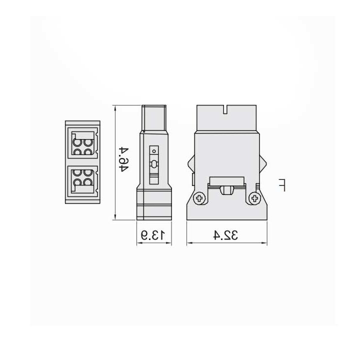 HM module, female connector, HM-M8-FSH, 09140083316